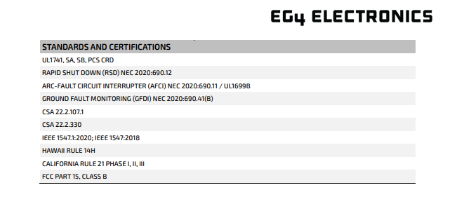 EG4 12kPV Hybrid Inverter (1511096) - datasheet specifications