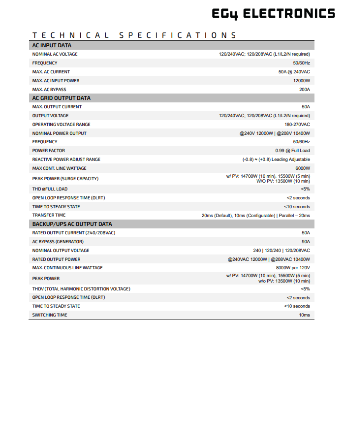 EG4 18kPV Hybrid Inverter (1511104) - alternate view