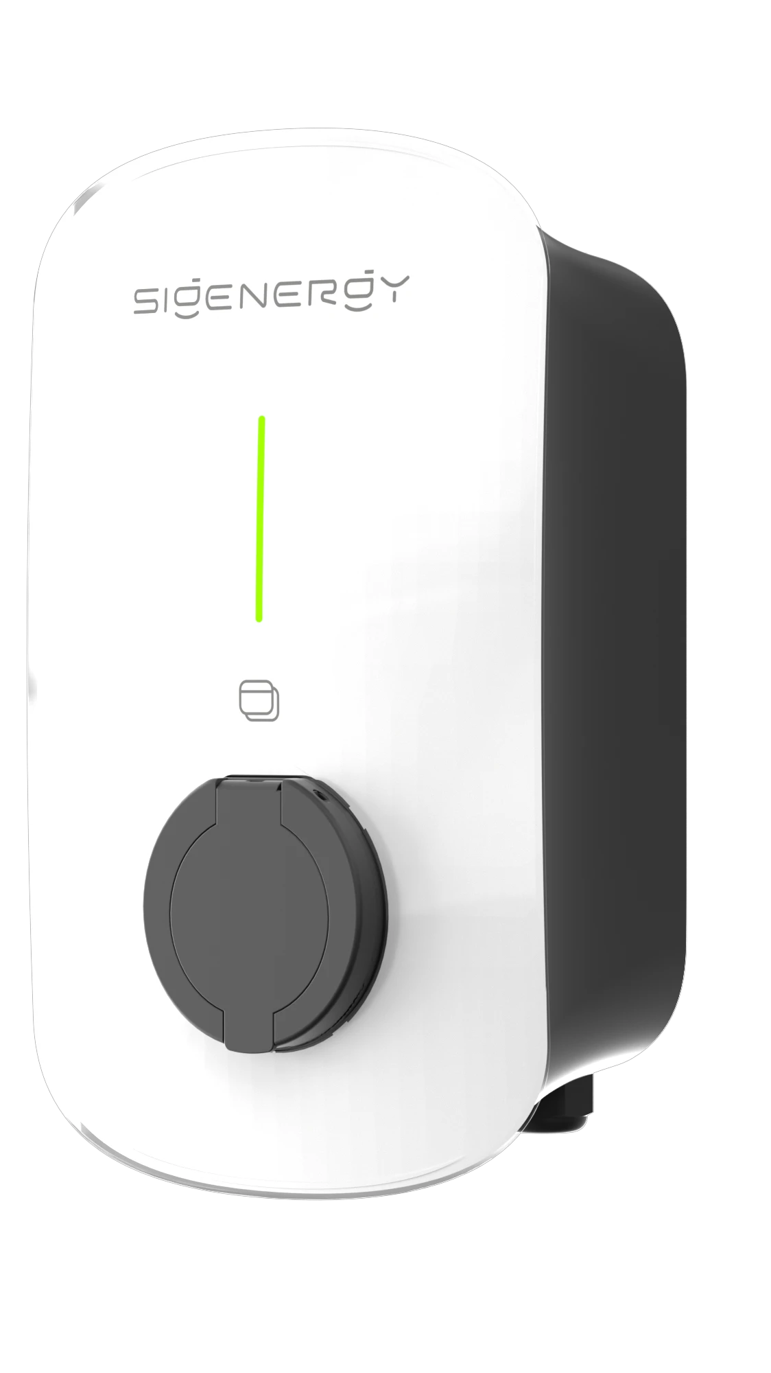 Sigenergy Sigen EVAC 11.5kW Level 2 EV AC charger - front angle view with dark side panel accent
