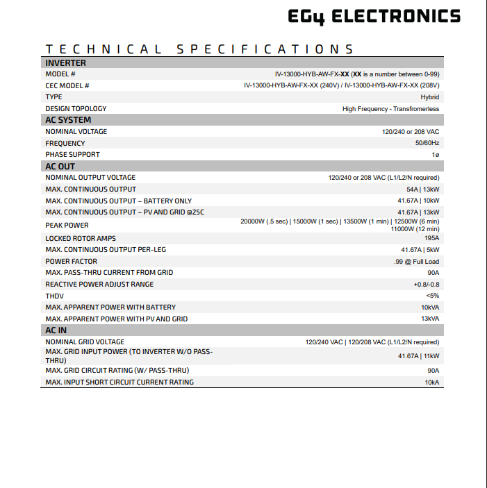 EG4 FlexBOSS18 13kW AC Hybrid Inverter (1589004) - alternate view