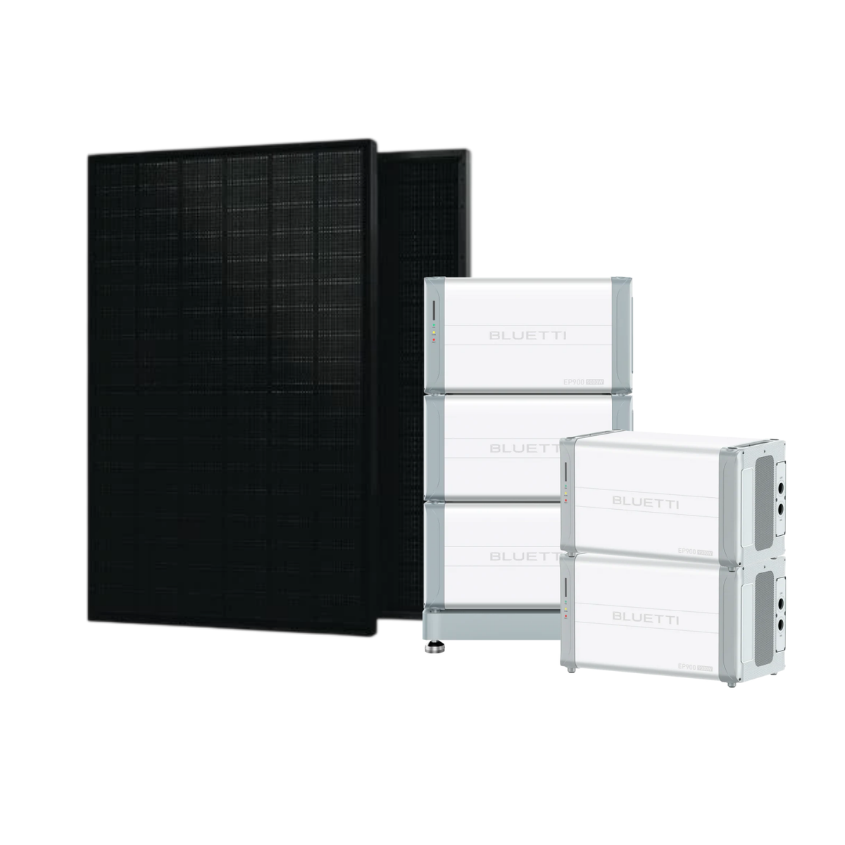 20kWh solar and storage bundle - BLUETTI EP900 inverter with 4x B500 battery modules and Hanersun 440W solar panels, complete whole-home energy system