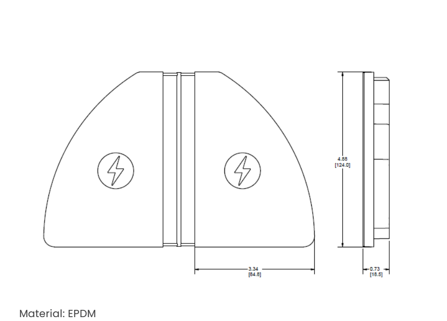 Sunmodo Skirt End Cap Pair Spec drawing