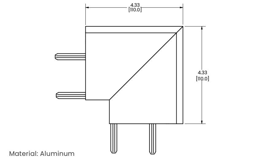 Sunmodo Skirt Inside Corner spec drawing