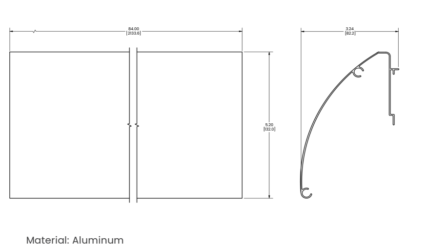 Sunmodo Skirt Outside Corner spec drawing